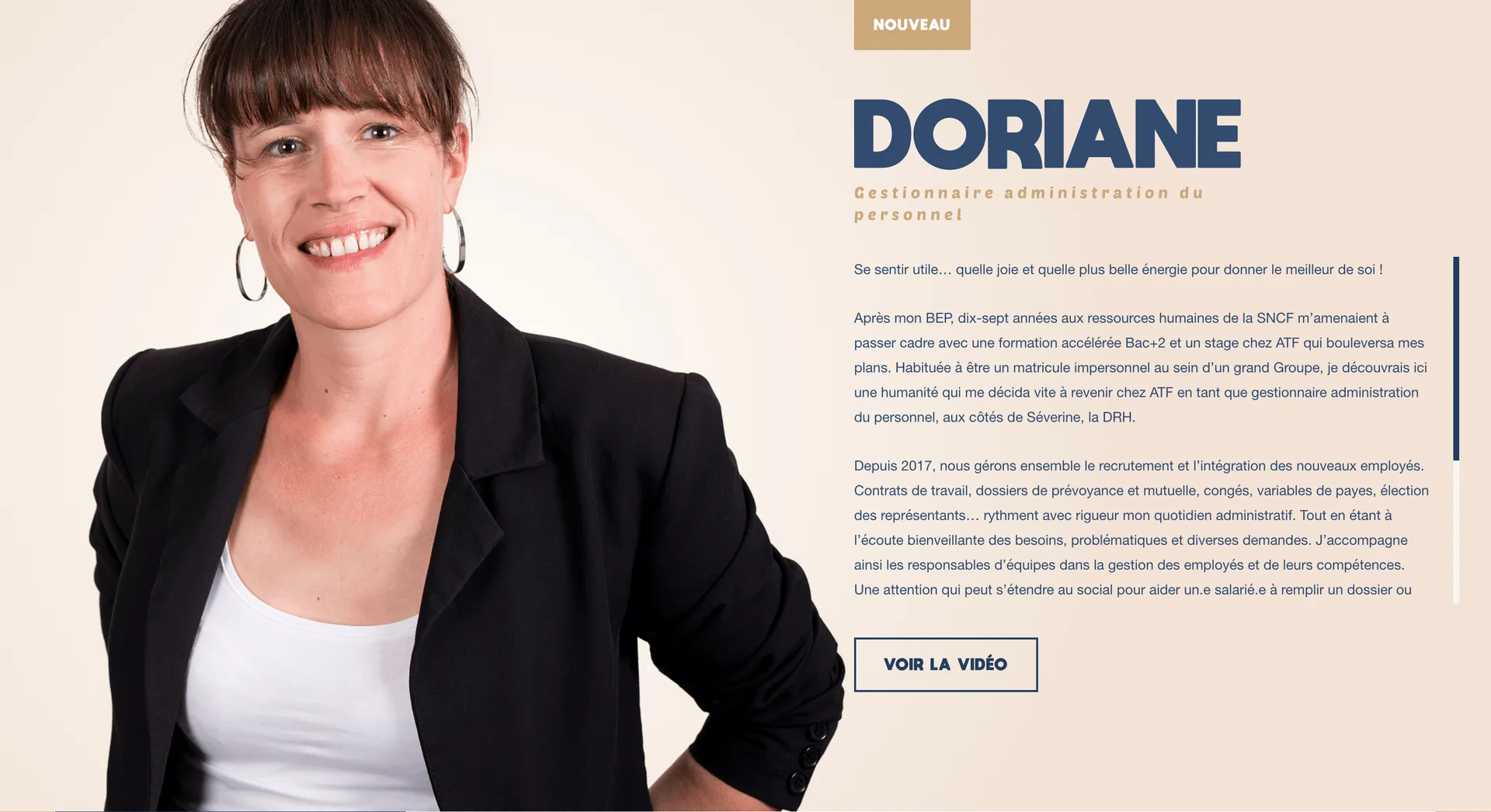 portrait de Doriane sur une affiche publicitaire ATF