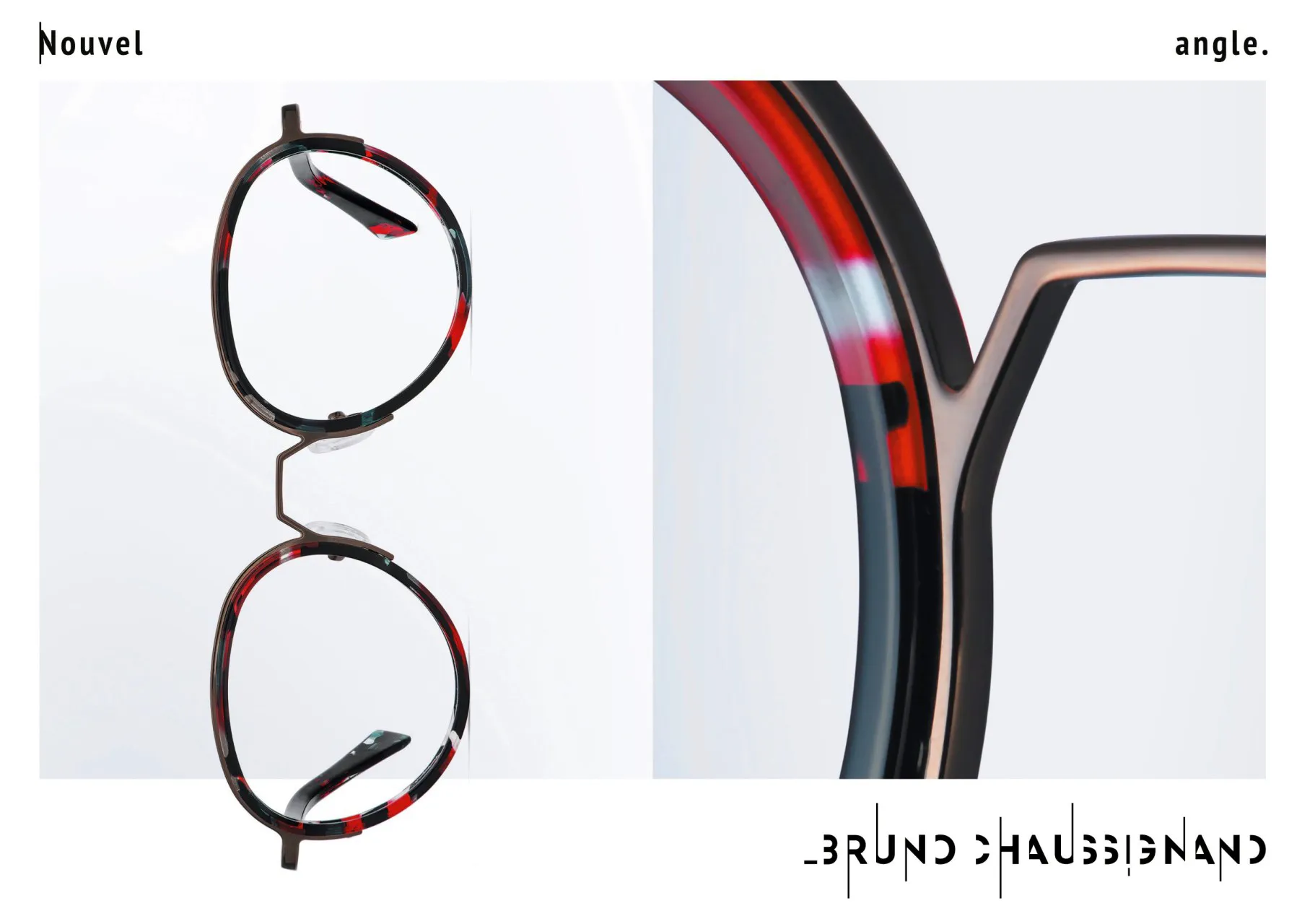 photo studio d'une paire de lunettes mises en page sur une affiche publicitaire