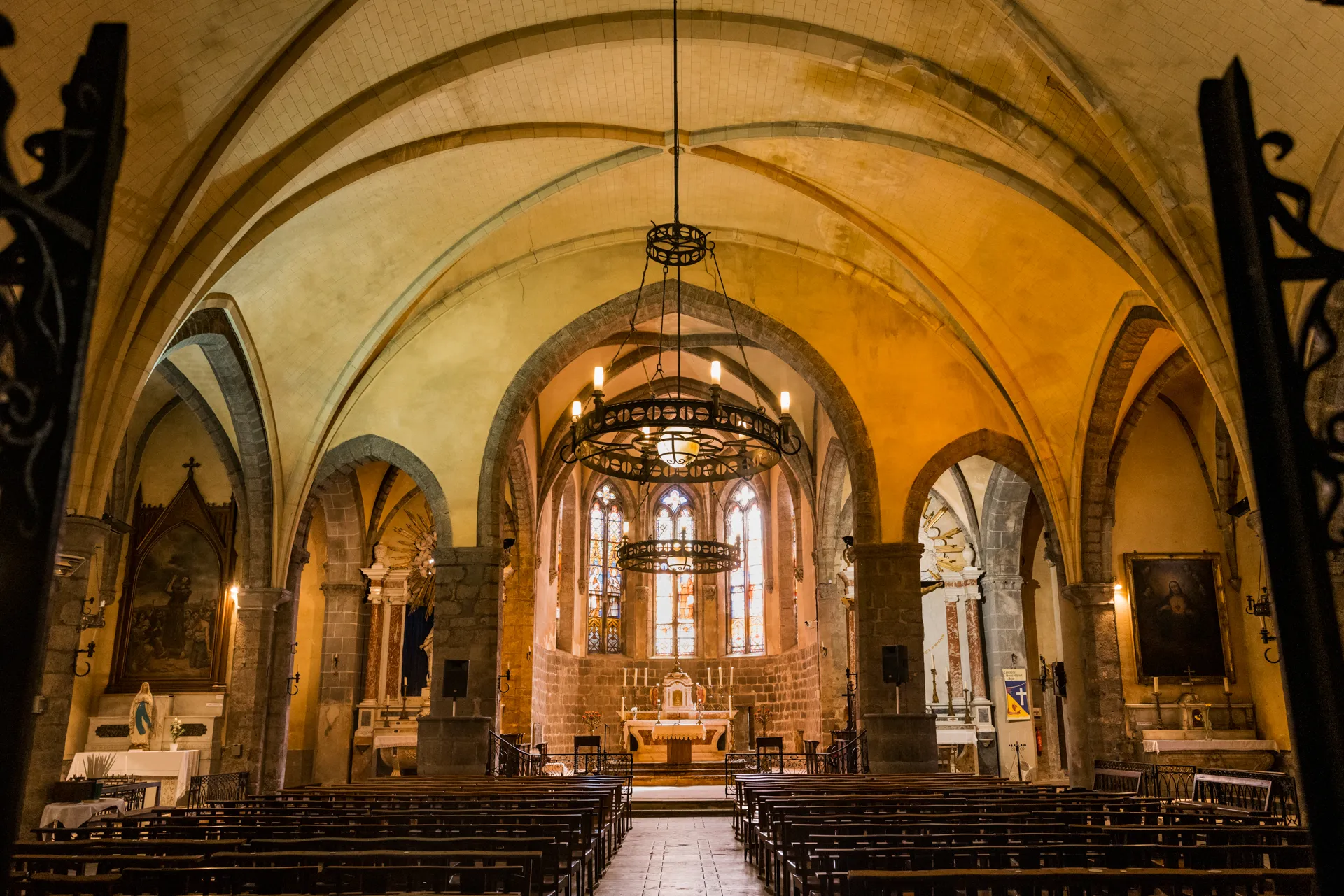 intérieur de l'église St Sever à Agde